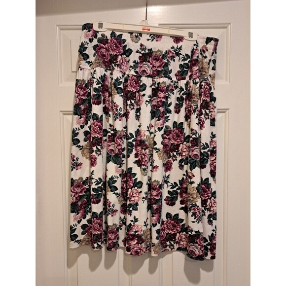 Fritzi Plus Vintage Floral Skirt 2X-Elastic Waist Band Made in the USA - Picture 2 of 13